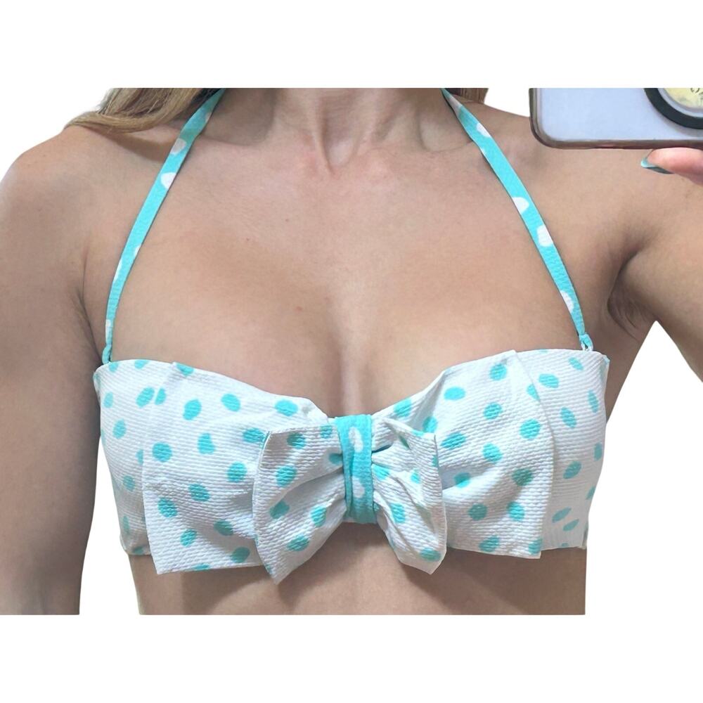 Calzedonia Cobey Polka Dot Bow Bandeau Bikini Top M